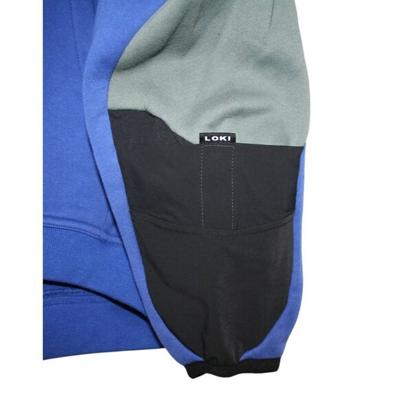 Loki All-In-One Hoodie Mens Large Blue Built In Face Mask Mittens Snowboard Ski - Picture 6 of 14